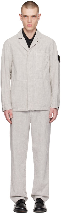 Photo: Stone Island Gray Garment-Dyed Suit