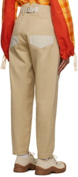 Nicholas Daley Beige Pleated Trousers
