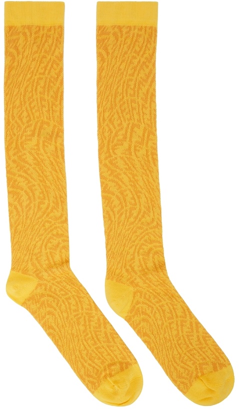 Photo: Fendi Yellow FF Vertigo Socks