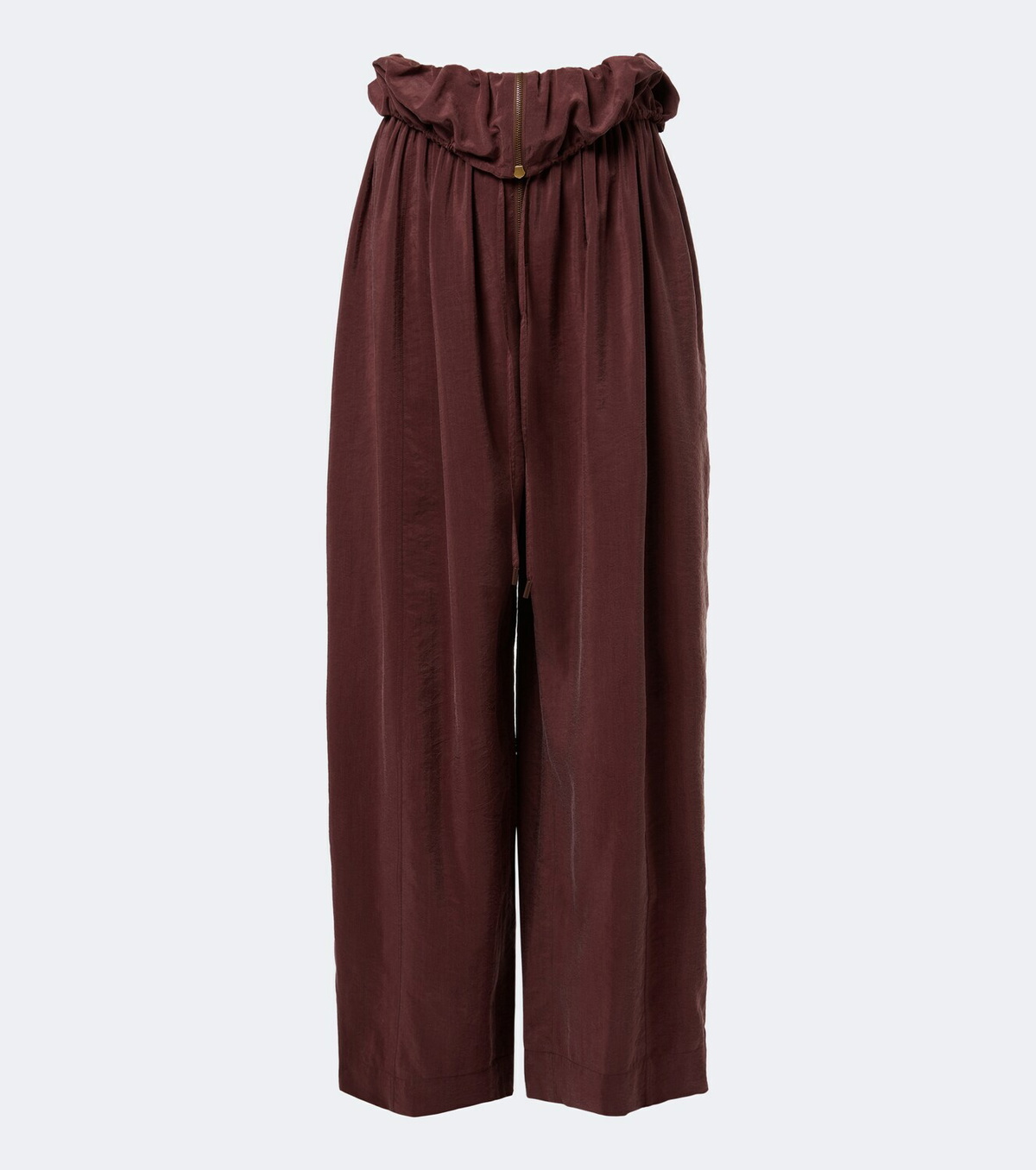 Chloé Silk-blend poplin wide-leg pants