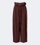 Chloé Silk-blend poplin wide-leg pants