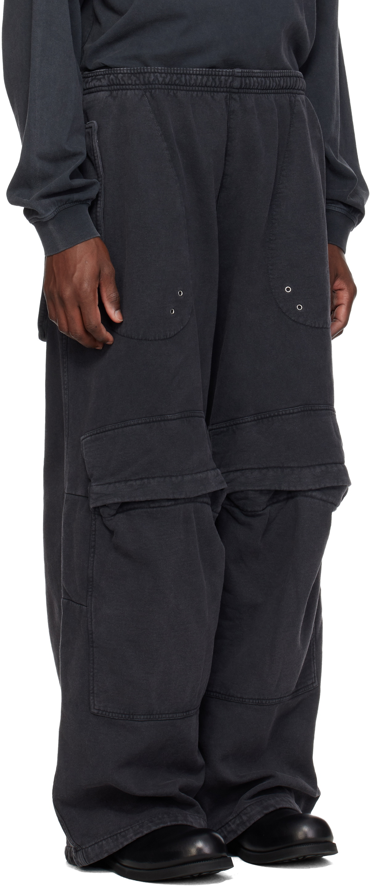 Alexander Wang Black Articulated Mid-Rise Cargo Sweatpants