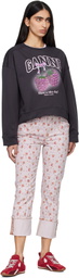 GANNI Black Raspberries Crewneck Sweatshirt