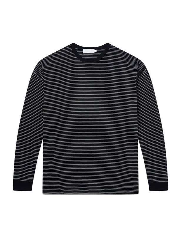 Photo: Graphpaper - Striped Wool-Jersey T-Shirt - Black