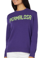 MC2 Saint Barth Woman Crewneck Purple Sweater With Permalosa Print