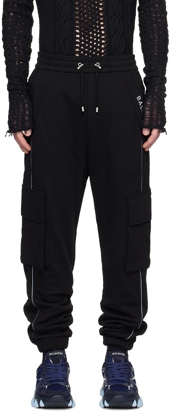 Photo: Balmain Black Reflective Sweatpants