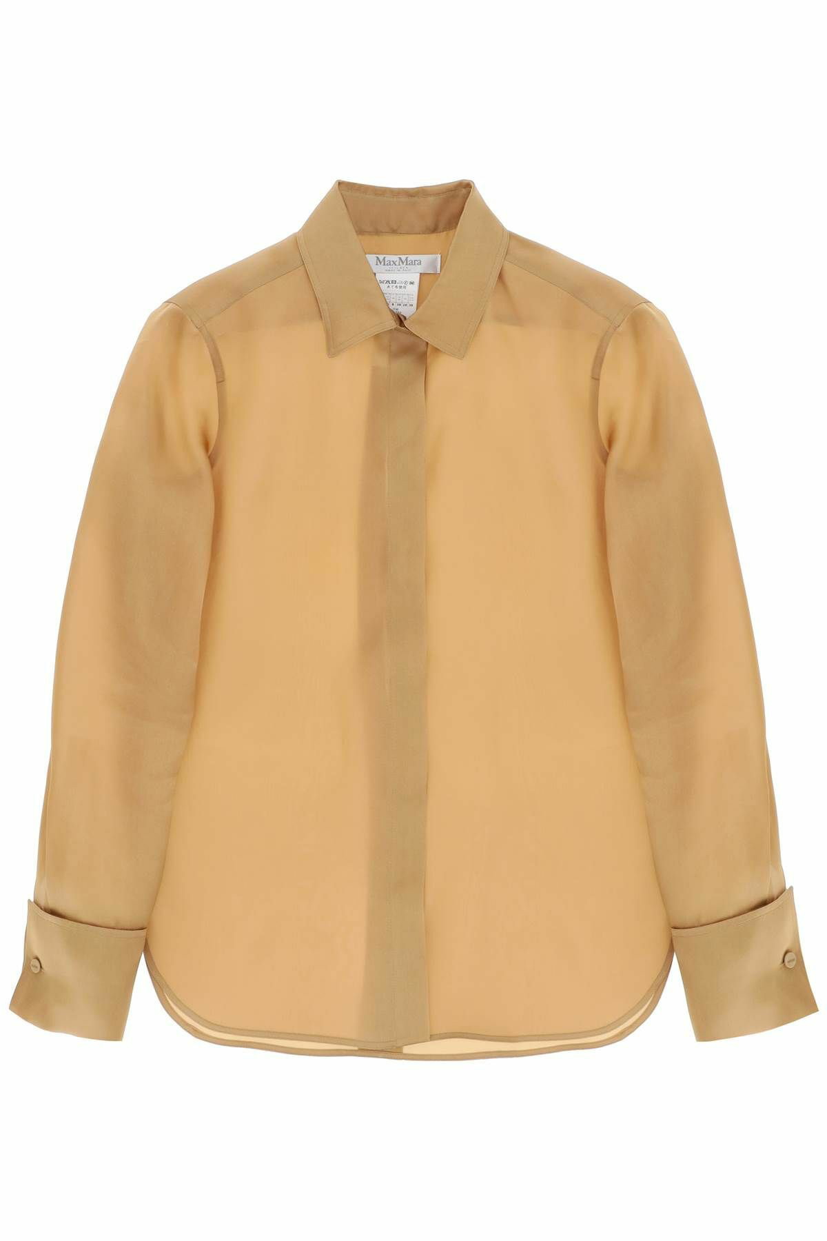MAX MARA nola silk organza shirt in italian Beige Max Mara MAX MARA nola silk organza shirt in italian Beige Max Mara