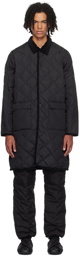 TAION Black Quilted Down Coat