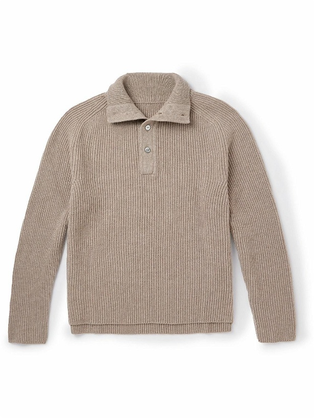Photo: Stòffa - Slim-Fit Ribbed Cashmere Sweater - Brown