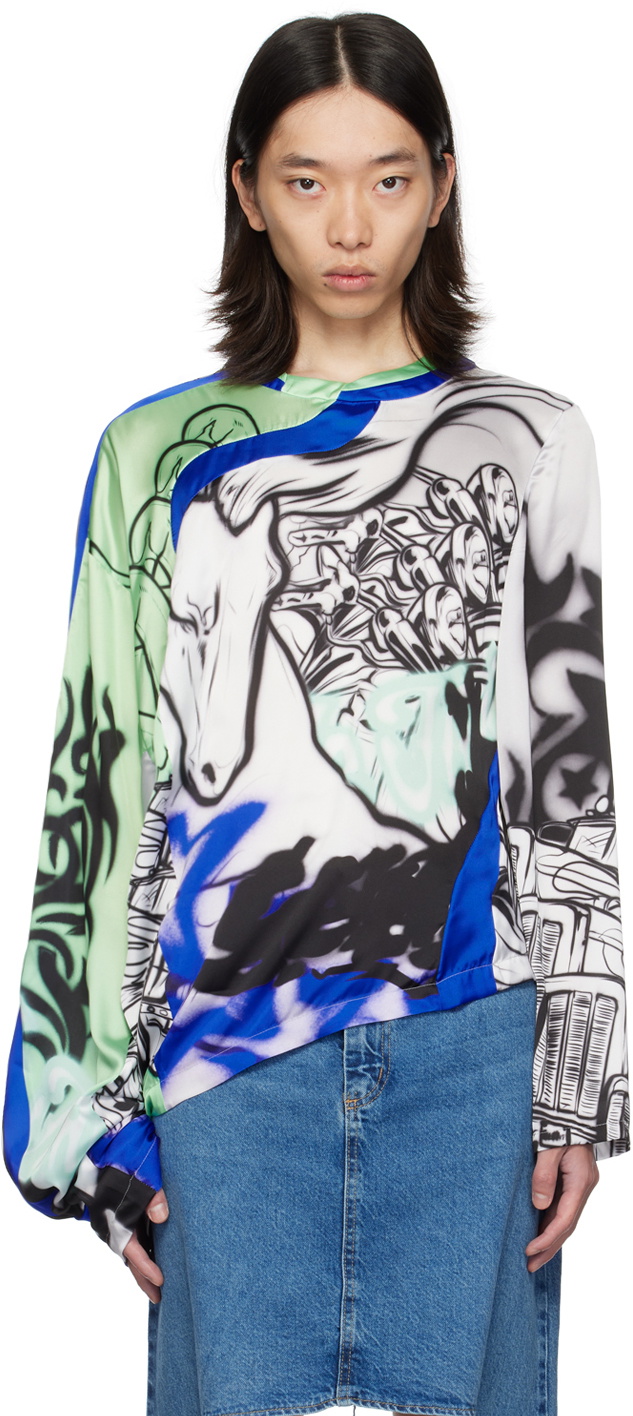 Gerrit Jacob Blue Printed Shirt Gerrit Jacob