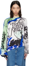 Gerrit Jacob Green & Gray Satin Long Sleeve T-Shirt