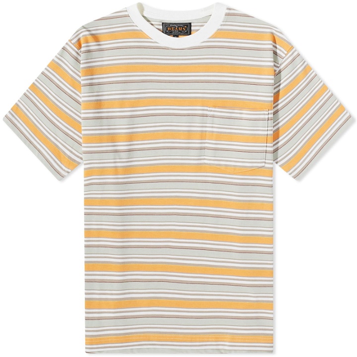 Photo: Beams Plus Men's Multi Stripe Pocket T-Shirt in Off White