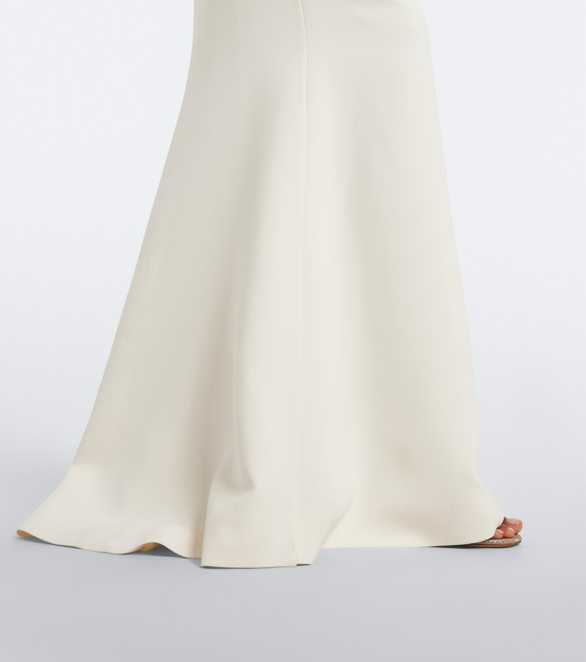 Elie Saab Feather-trimmed cady gown