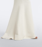 Elie Saab Feather-trimmed cady gown