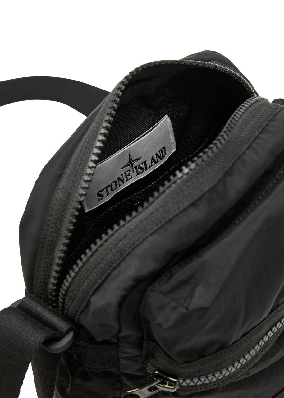 Stone Island Logo-appliquéd Nylon Pouch bag - Black - One Size