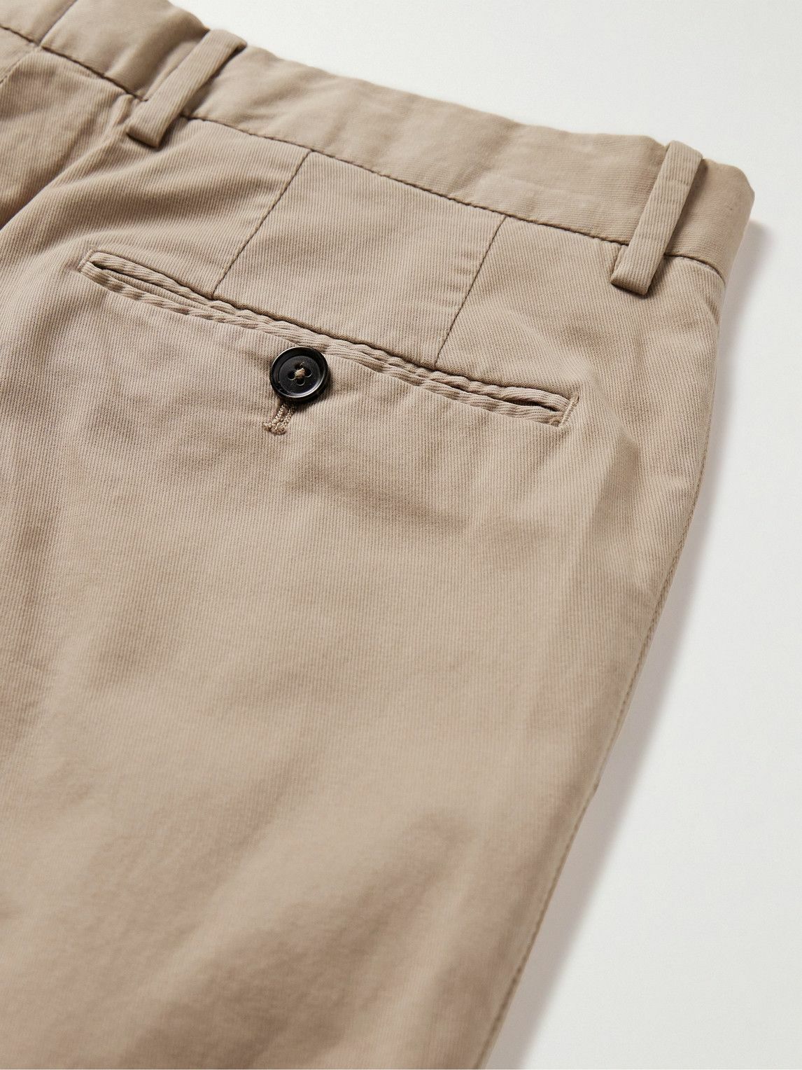 Zegna - Slim-Fit Straight-Leg Stretch-Cotton Twill Trousers - Neutrals