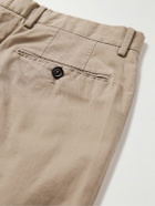 Zegna - Slim-Fit Straight-Leg Stretch-Cotton Twill Trousers - Neutrals