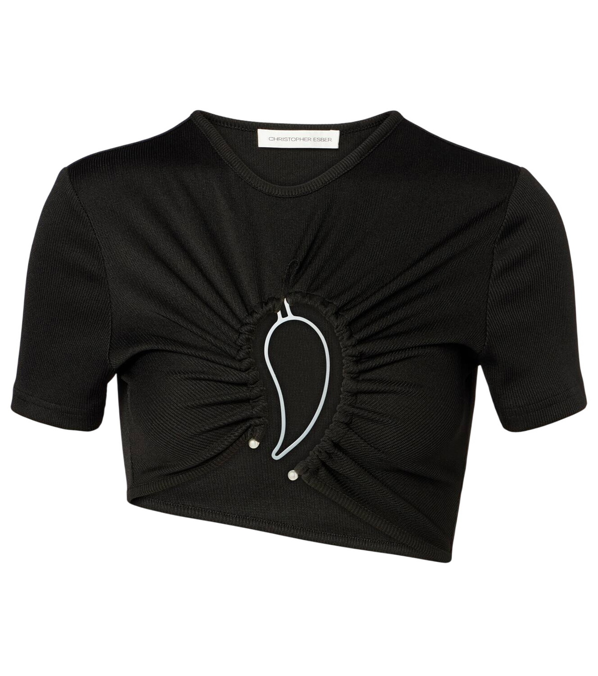Christopher Esber Black Open Twist Side T-Shirt Christopher