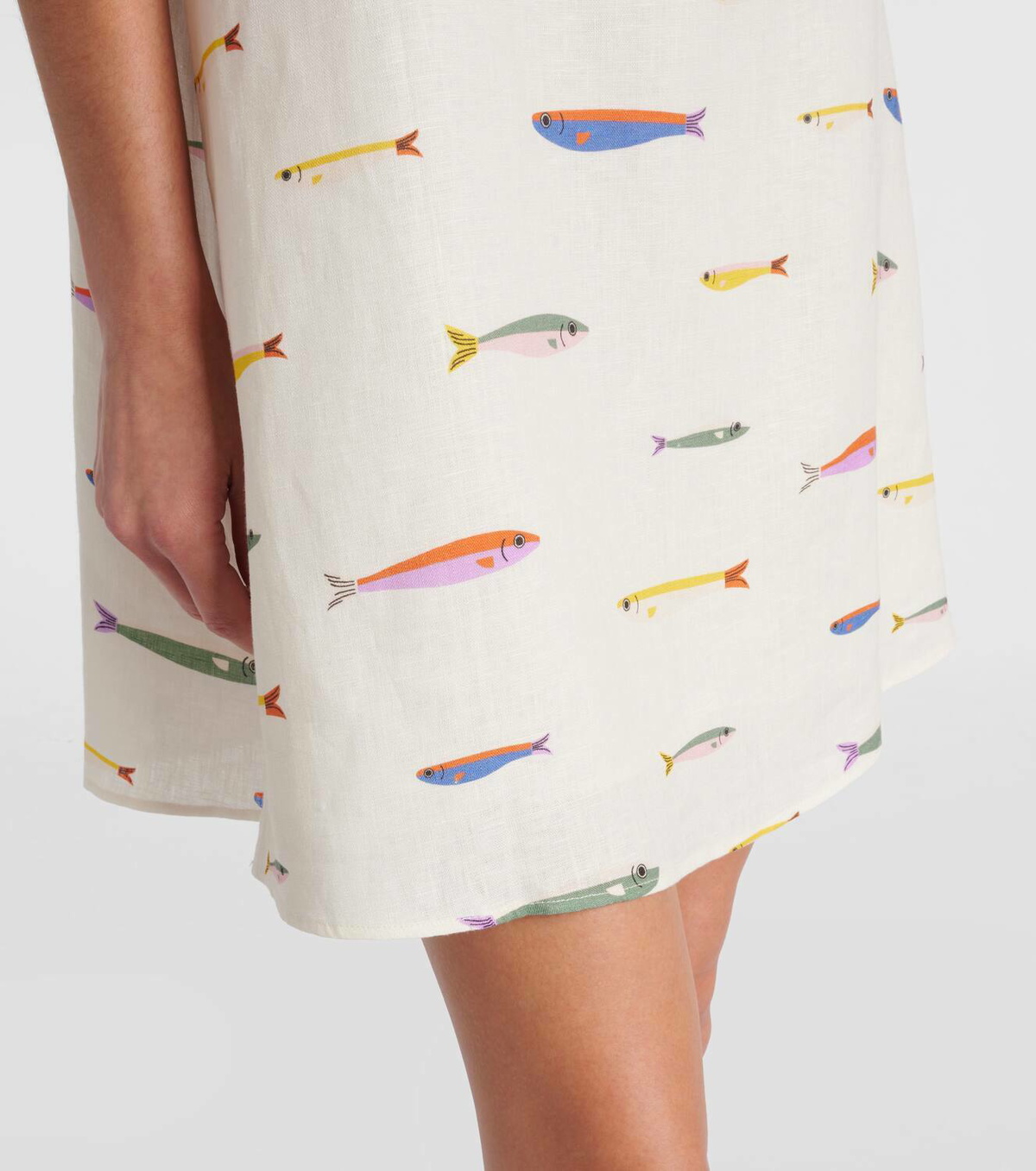 knee length dresses for ladies Staud Laura Linen Mini Dress in Seaport Stripe – Hampden Clothing