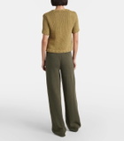 CO Ribbed-knit cotton-blend top
