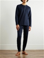 Håndværk - Cotton-Jersey Henley Pyjama T-Shirt - Blue