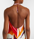 Cala de la Cruz Accasia floral halterneck maxi dress