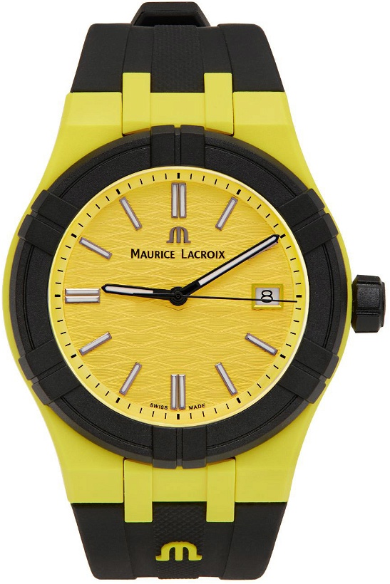 Photo: Maurice Lacroix Black & Yellow AIKON #tide Watch
