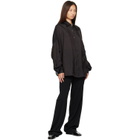 Dries Van Noten Brown Cupro Cocoon Shirt