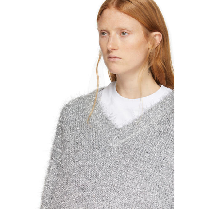Black and Gold Lurex V-Neck Sweater main image 0