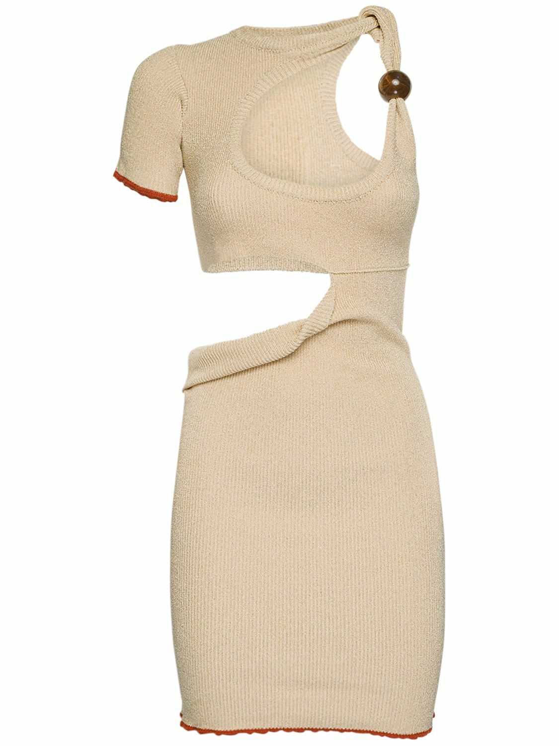 JACQUEMUS - La Robe Brilho Knit Mini Dress W/ Bead Jacquemus