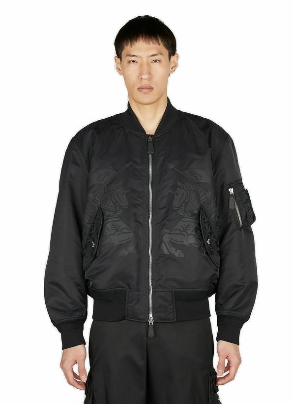 Photo: Burberry - Graves Logo Print Bomber Jacket in Black