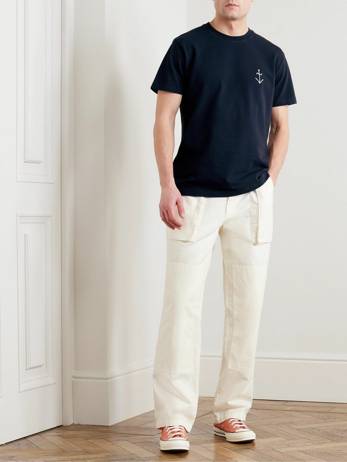 La Paz - Slim-Fit Logo-Emboidered Cotton-Piqué T-Shirt - Blue