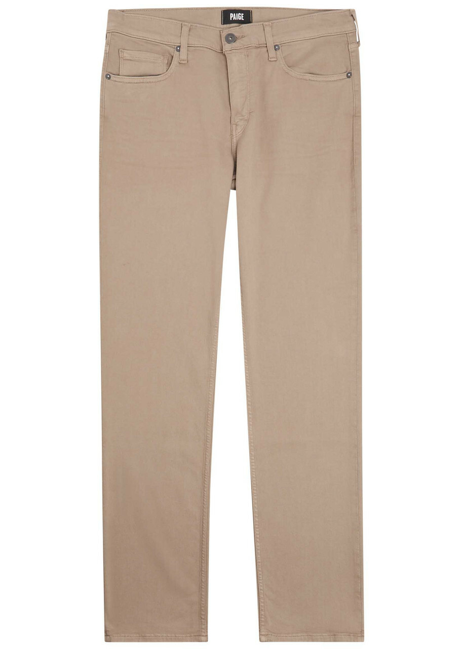 Paige Federal Slim Straight-leg Jeans Beige