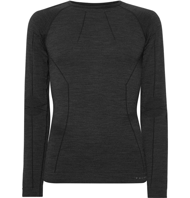 Photo: FALKE Ergonomic Sport System - Stretch Virgin Wool-Blend Base Layer - Black