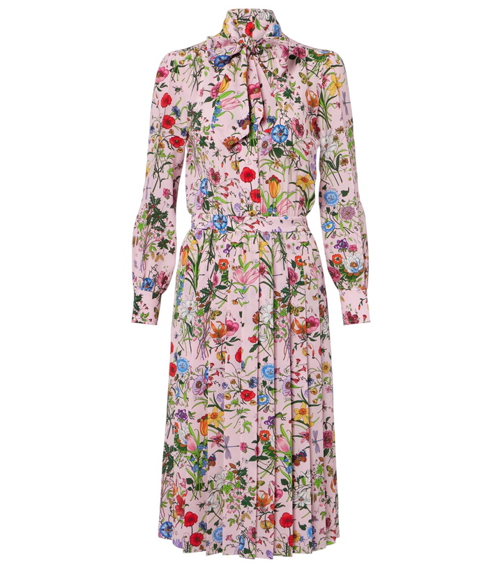Photo: Gucci Floral pleated silk shirt dress