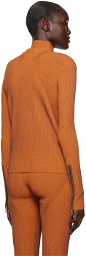 Dion Lee Orange Angled Zip-Up Sweater