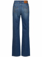 VERSACE Stonewashed High Rise Straight Jeans