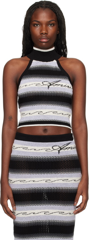 Photo: AMIRI Black Wave Baja Stripe Tank Top