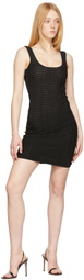 Herve Leger Black Shadow Stripe Mini Dress