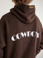 Cherry Los Angeles - Cowboys Logo-Embroidered Printed Cotton-Jersey Hoodie - Brown