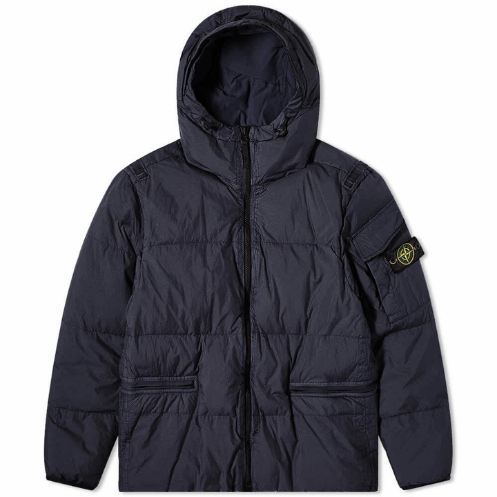 Photo: Stone Island Men's Crinkle Reps Down Jacket in Navy