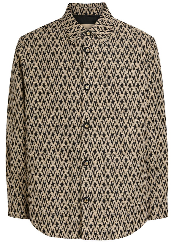 Photo: Valentino Garavani Chevron Cotton and Silk-blend Overshirt Beige