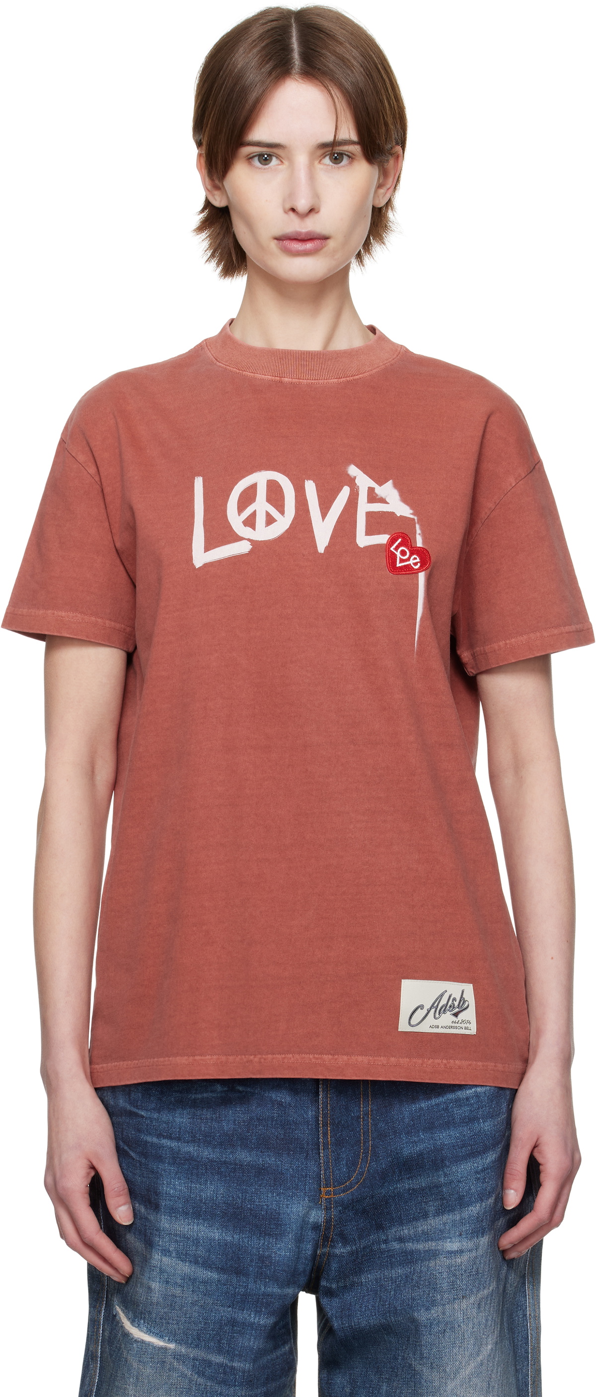 ● Andersson Bell ● HEART KELLY LOGO T-SHIRTS UNISEX Andersson Bell Unisex Heart Kelly Logo T-Shirt in White | FWRD