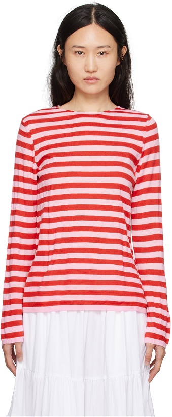 Photo: Comme des Garçons Girl Pink & Red Striped Sweater