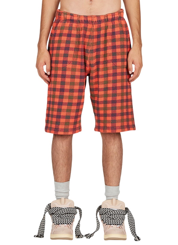 Photo: ERL Check Print Fleece-Jersey Bermuda Shorts