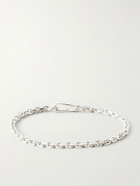 Mikia - Sterling Silver and Emerald Chain Bracelet - Silver