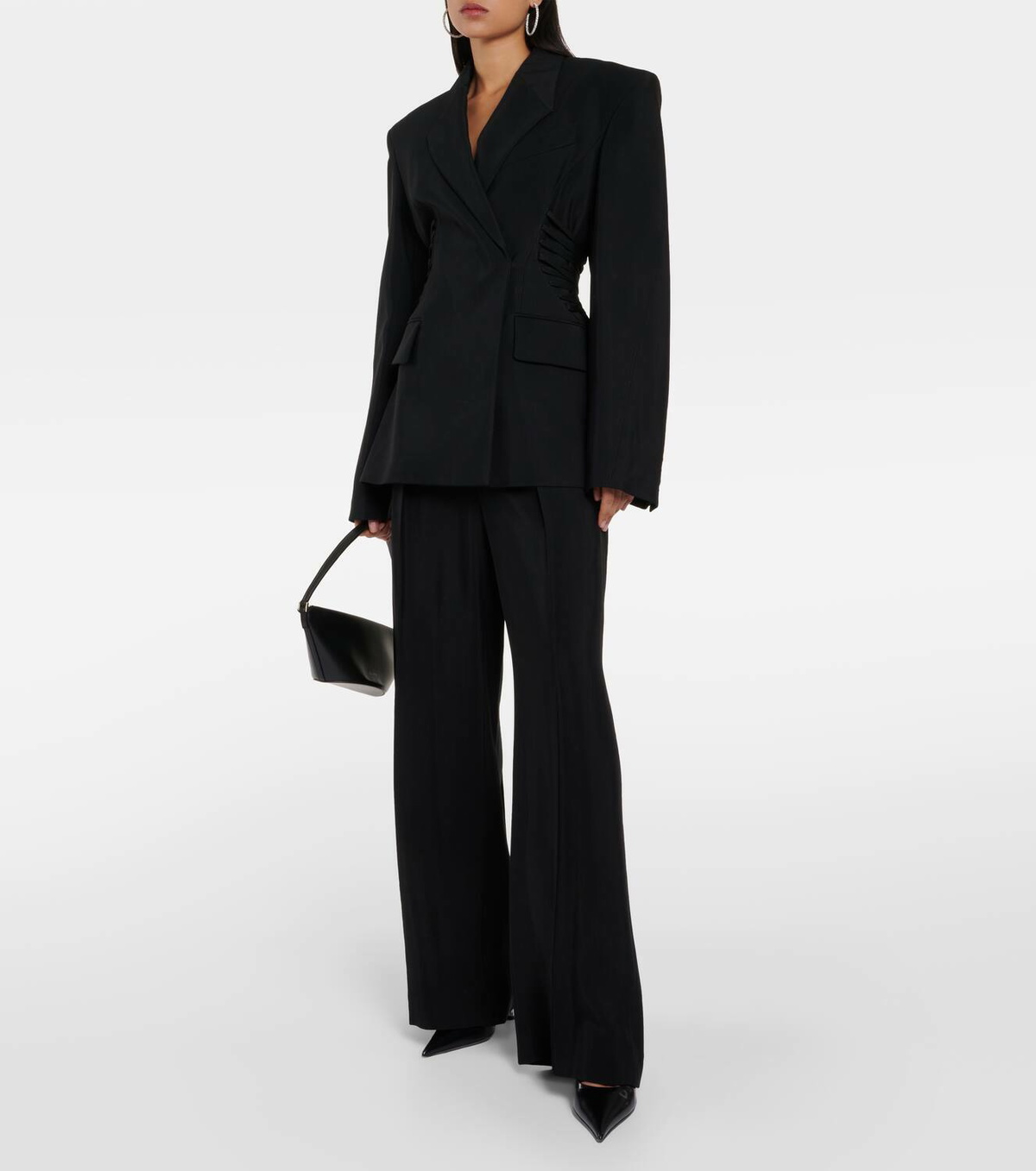 MUGLER 22W10SA00119066020 関税送料込 Mugler Asymmetric Mesh Minidress | Black | FARFETCH