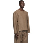 Hed Mayner Brown Wool Zip Sweater