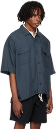 nanamica Navy Open Collar Shirt