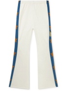 KAPITAL - Flared Striped Printed Jersey Sweatpants - White